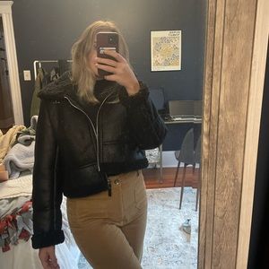 Stylish Zara winter leather jacket